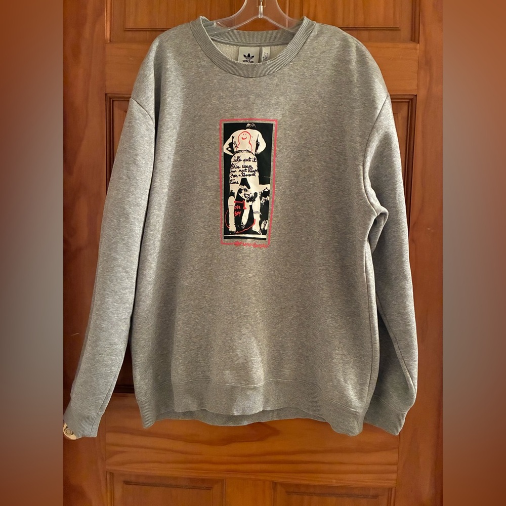 Adidas Originals x Mark Gonzales Shmoofoil Olympic Crew Sweatshirt Gray Size L